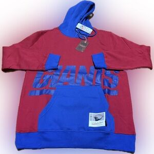Mitchell & Ness Red and Blue Throwback New York Giants Hoodie